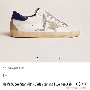 Men's Super-Star with suede star and blue heel tab Size 45, Very Lightly Worn.